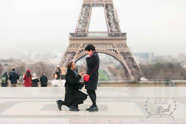 Demande en mariage surprise à Paris