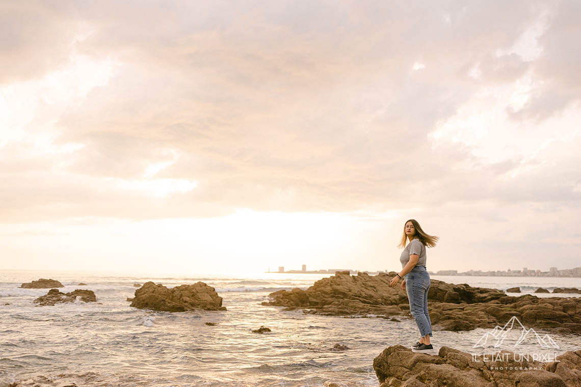 Shooting portrait sur la plage pour fter un anniversaire