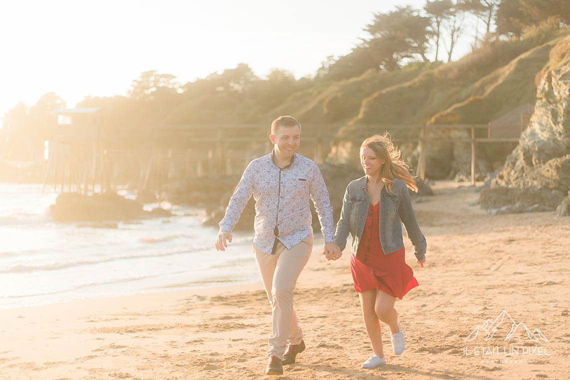 Sance engagement sur la plage de Pornic