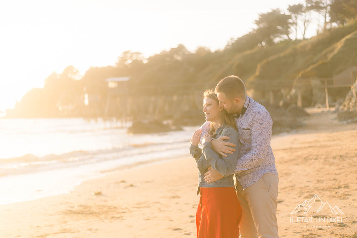 Sance engagement sur la plage de Pornic