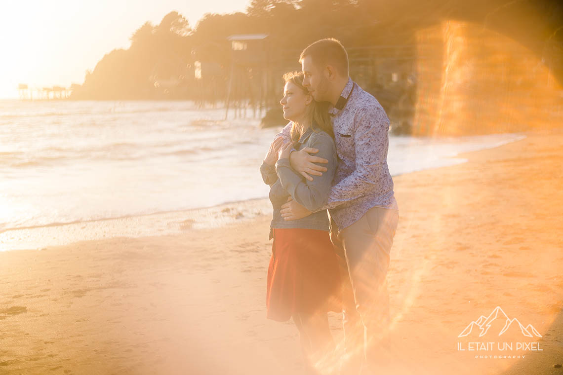 Sance engagement sur la plage de Pornic