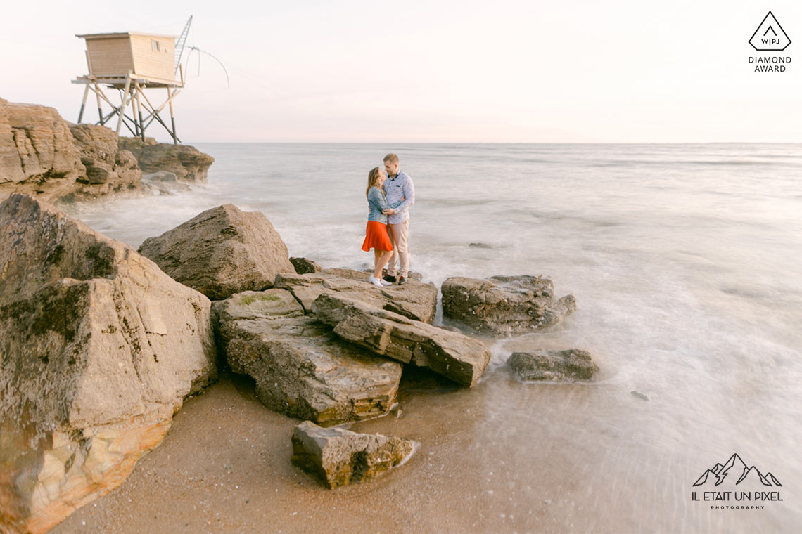 Sance engagement sur la plage de Pornic