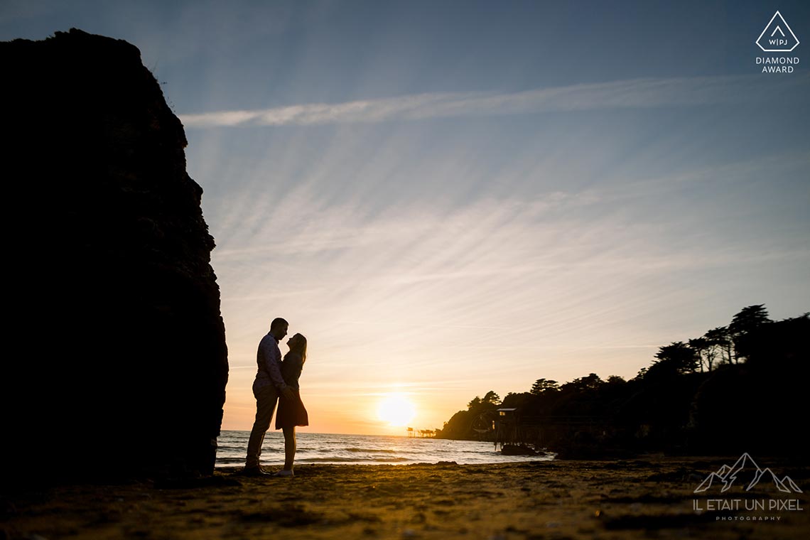 Sance engagement sur la plage de Pornic