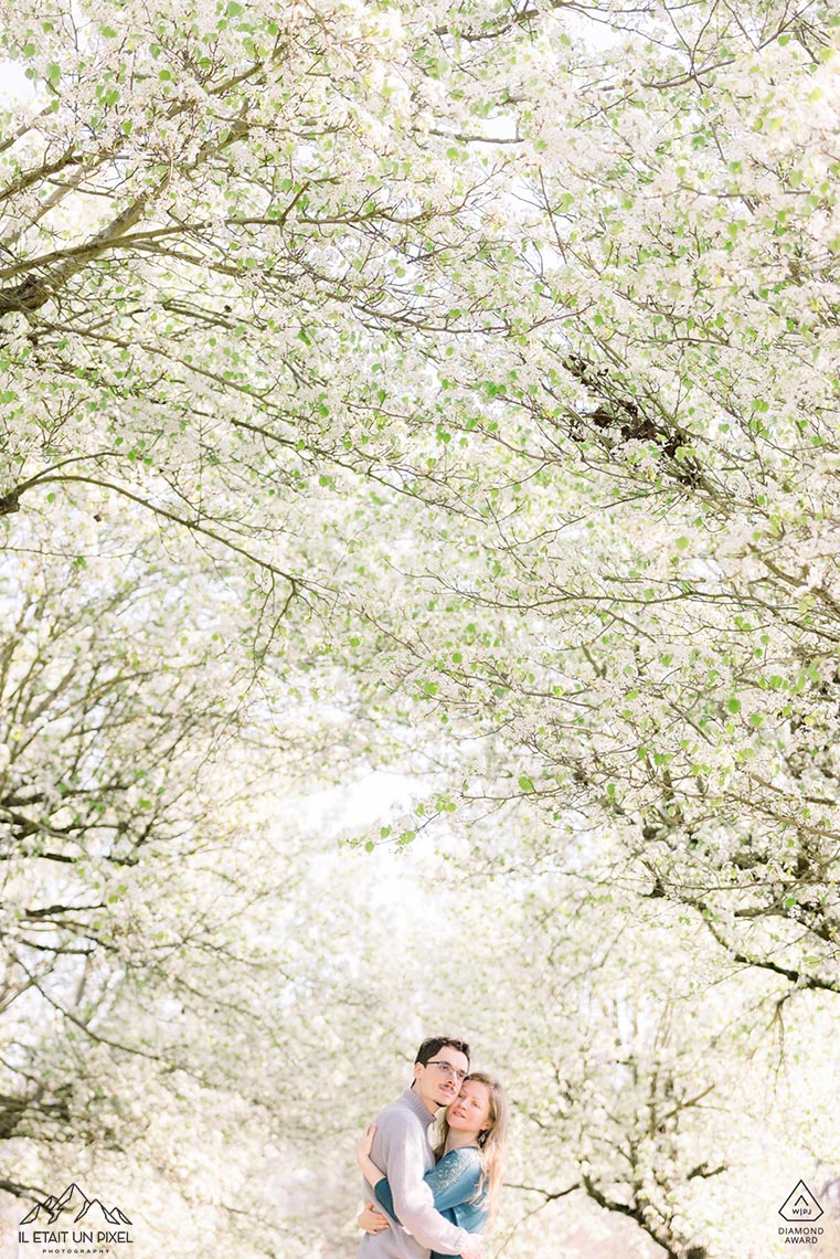 Romantic engagement session near Paris