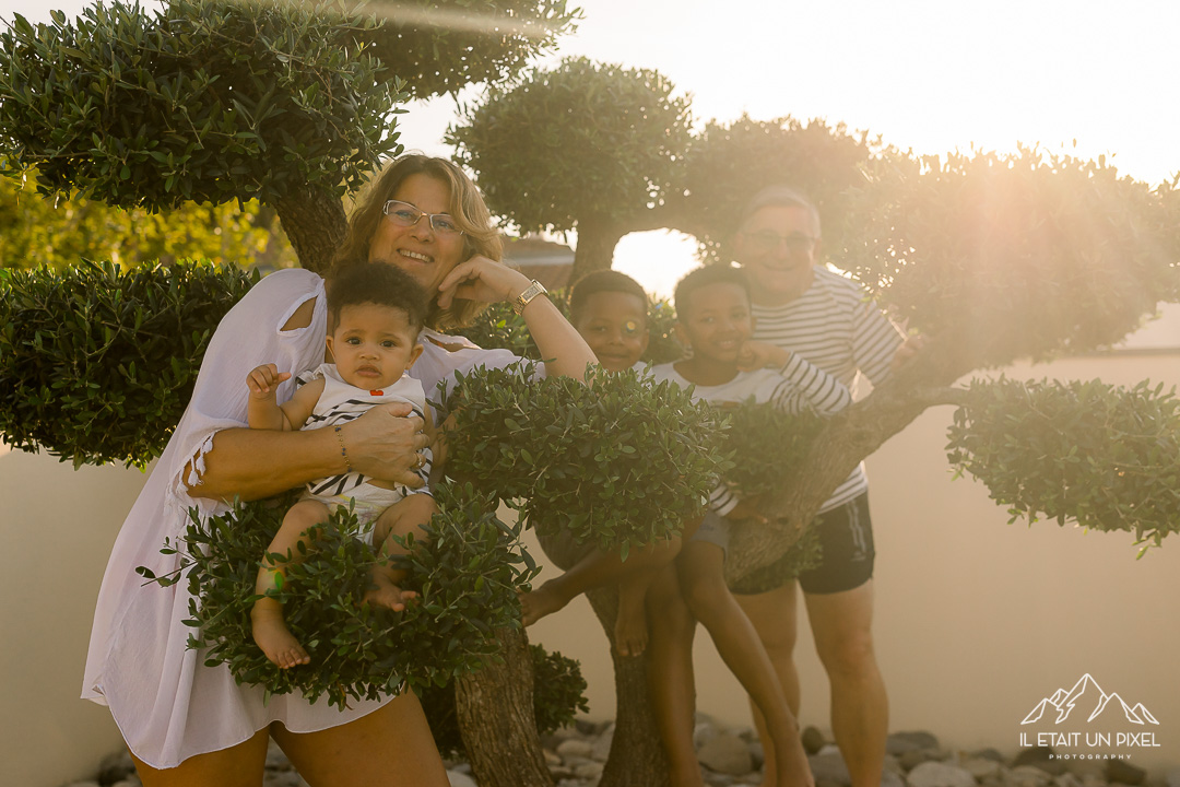 Family session with grandchildren and their loving grandparents